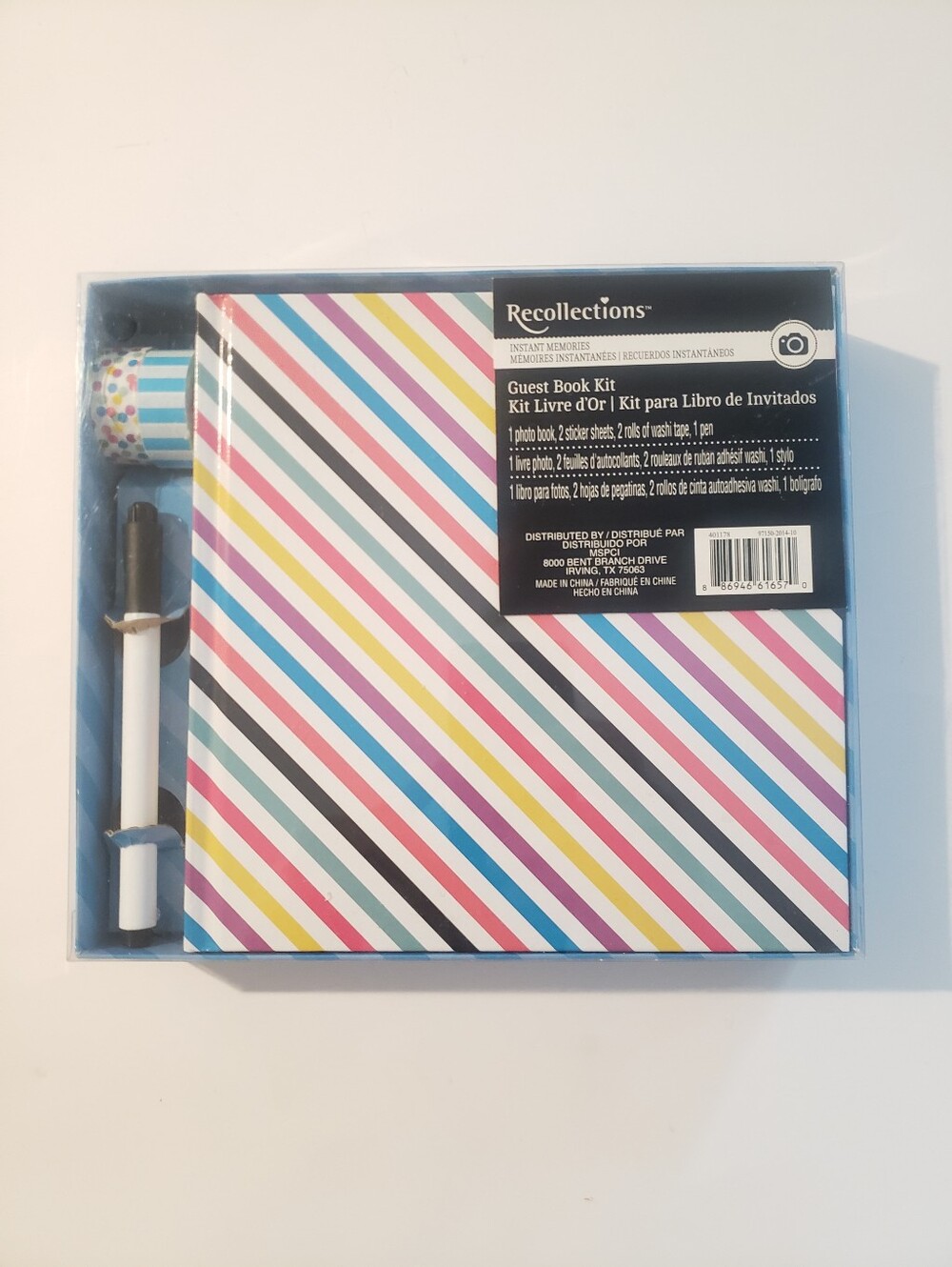 Recollections Striped Guest Book Kit in Rainbow Colors